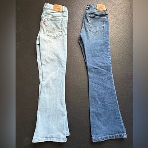 Levi’s Stylish Blue and Light Blue Girls Flare Jeans